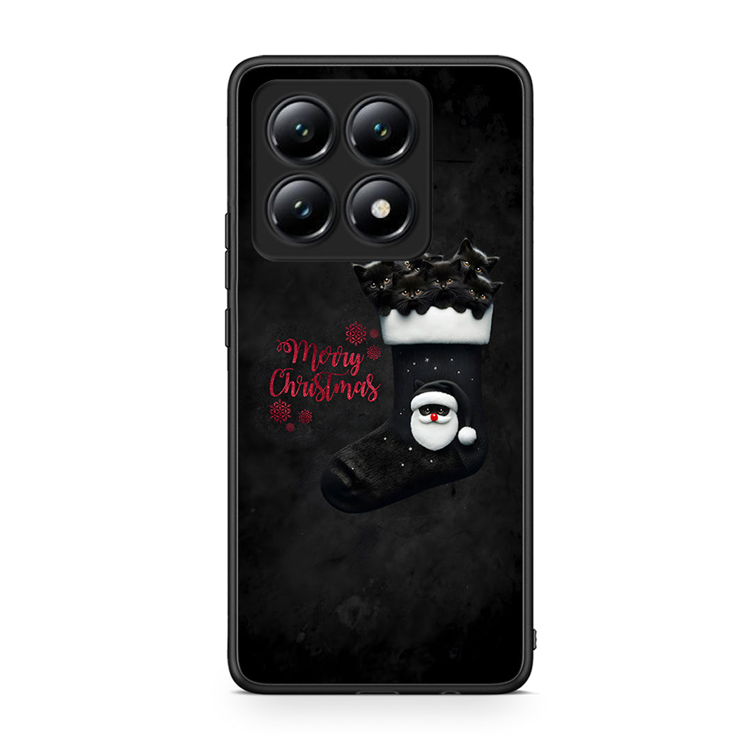 Xiaomi 14T Merry Cat Christmas θήκη από τη Smartfits με σχέδιο στο πίσω μέρος και μαύρο περίβλημα | Smartphone case with colorful back and black bezels by Smartfits