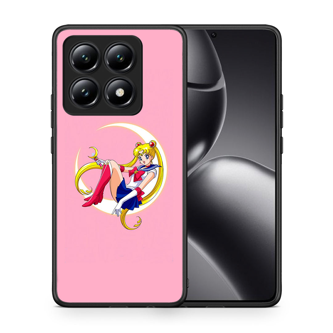 Θήκη Xiaomi 14T Moon Girl από τη Smartfits με σχέδιο στο πίσω μέρος και μαύρο περίβλημα | Xiaomi 14T Moon Girl case with colorful back and black bezels