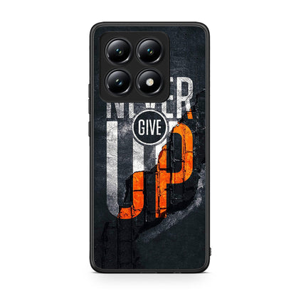 Xiaomi 14T Never Give Up Θήκη Αγίου Βαλεντίνου από τη Smartfits με σχέδιο στο πίσω μέρος και μαύρο περίβλημα | Smartphone case with colorful back and black bezels by Smartfits