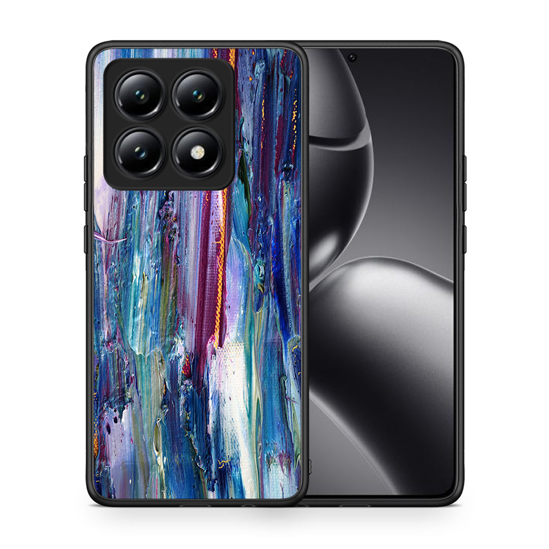 Θήκη Xiaomi 14T Winter Paint από τη Smartfits με σχέδιο στο πίσω μέρος και μαύρο περίβλημα | Xiaomi 14T Winter Paint case with colorful back and black bezels