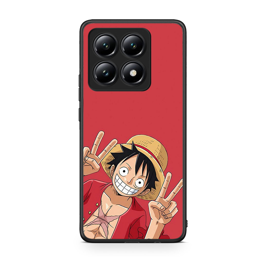 Xiaomi 14T Pirate Luffy Θήκη από τη Smartfits με σχέδιο στο πίσω μέρος και μαύρο περίβλημα | Smartphone case with colorful back and black bezels by Smartfits
