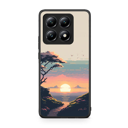 Xiaomi 14T Pixel Sunset Θήκη από τη Smartfits με σχέδιο στο πίσω μέρος και μαύρο περίβλημα | Smartphone case with colorful back and black bezels by Smartfits
