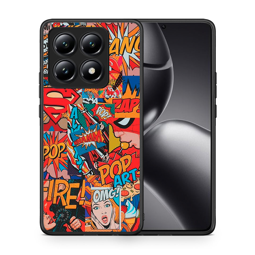 Θήκη Xiaomi 14T PopArt OMG από τη Smartfits με σχέδιο στο πίσω μέρος και μαύρο περίβλημα | Xiaomi 14T PopArt OMG case with colorful back and black bezels