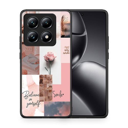 Θήκη Xiaomi 14T Pro Aesthetic Collage από τη Smartfits με σχέδιο στο πίσω μέρος και μαύρο περίβλημα | Xiaomi 14T Pro Aesthetic Collage case with colorful back and black bezels