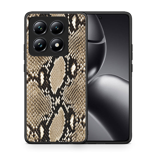 Θήκη Xiaomi 14T Pro Fashion Snake Animal από τη Smartfits με σχέδιο στο πίσω μέρος και μαύρο περίβλημα | Xiaomi 14T Pro Fashion Snake Animal case with colorful back and black bezels