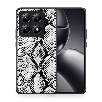 Θήκη Xiaomi 14T Pro White Snake Animal από τη Smartfits με σχέδιο στο πίσω μέρος και μαύρο περίβλημα | Xiaomi 14T Pro White Snake Animal case with colorful back and black bezels