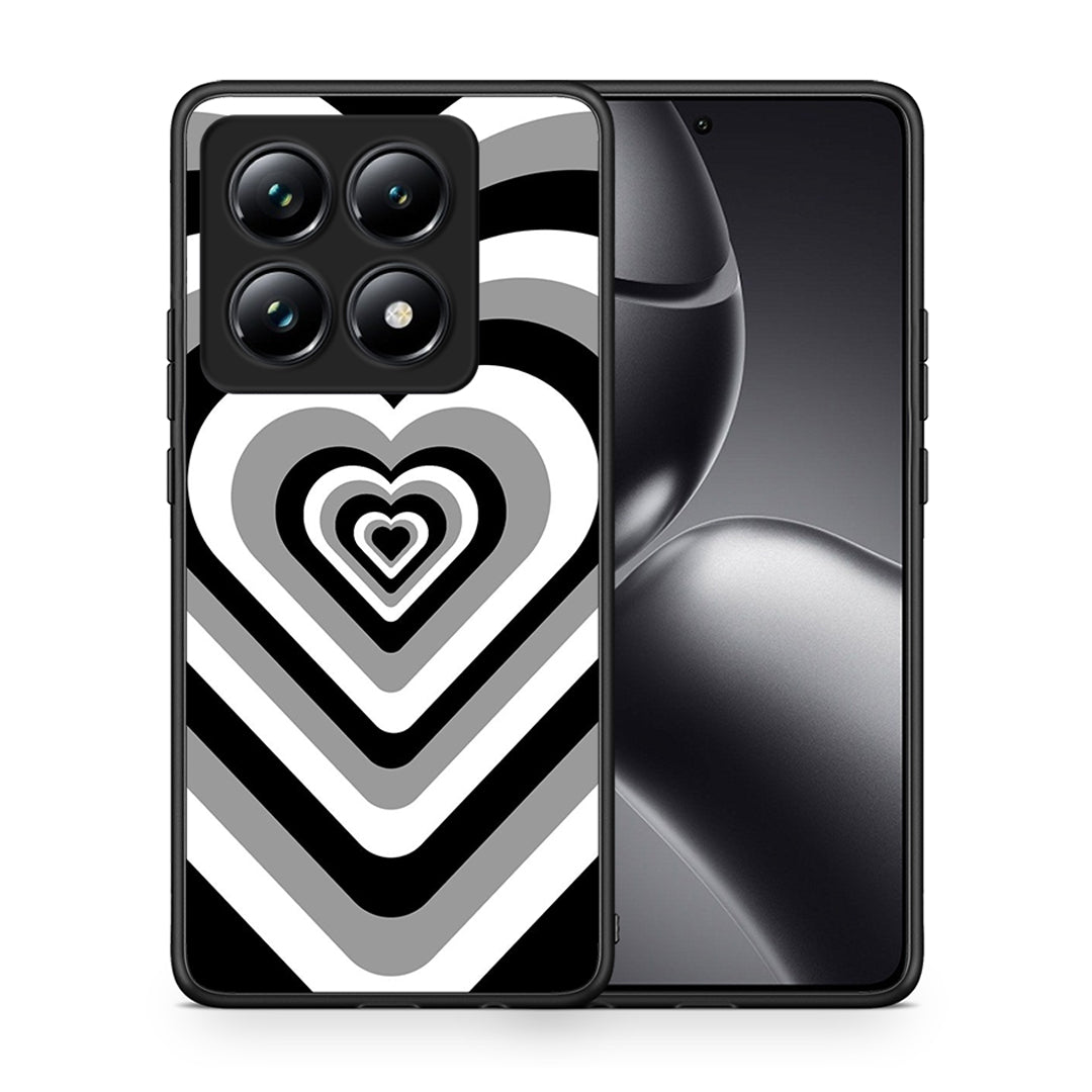 Θήκη Xiaomi 14T Pro Black Hearts από τη Smartfits με σχέδιο στο πίσω μέρος και μαύρο περίβλημα | Xiaomi 14T Pro Black Hearts case with colorful back and black bezels
