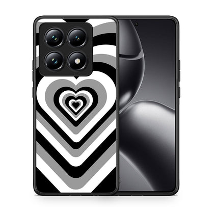 Θήκη Xiaomi 14T Pro Black Hearts από τη Smartfits με σχέδιο στο πίσω μέρος και μαύρο περίβλημα | Xiaomi 14T Pro Black Hearts case with colorful back and black bezels