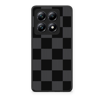 Θήκη Xiaomi 14T Pro Black and Charcoal Striped Checks από τη Smartfits με σχέδιο στο πίσω μέρος και μαύρο περίβλημα | Xiaomi 14T Pro Black and Charcoal Striped Checks case with colorful back and black bezels