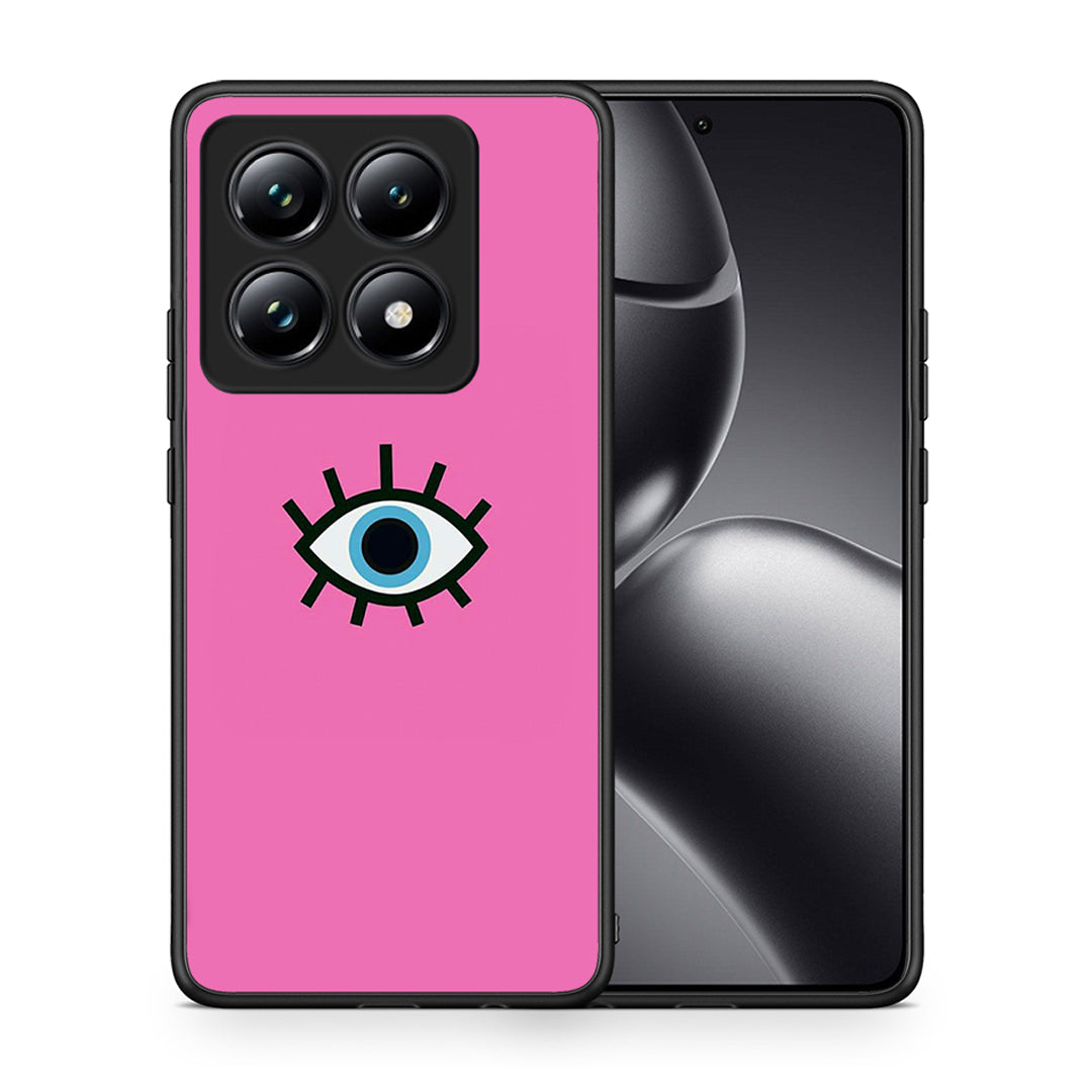 Θήκη Xiaomi 14T Pro Blue Eye Pink από τη Smartfits με σχέδιο στο πίσω μέρος και μαύρο περίβλημα | Xiaomi 14T Pro Blue Eye Pink case with colorful back and black bezels