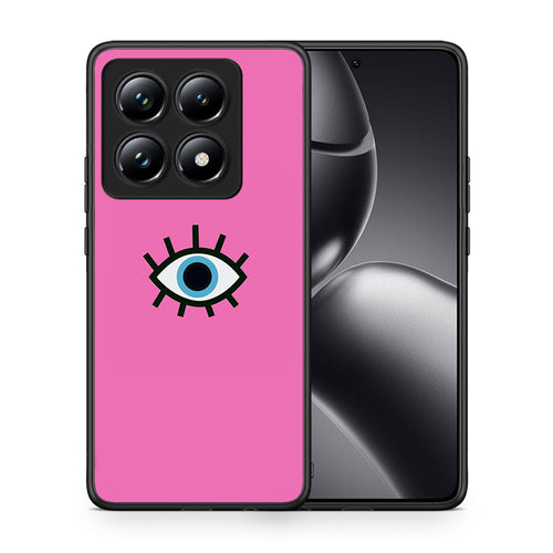 Θήκη Xiaomi 14T Pro Blue Eye Pink από τη Smartfits με σχέδιο στο πίσω μέρος και μαύρο περίβλημα | Xiaomi 14T Pro Blue Eye Pink case with colorful back and black bezels