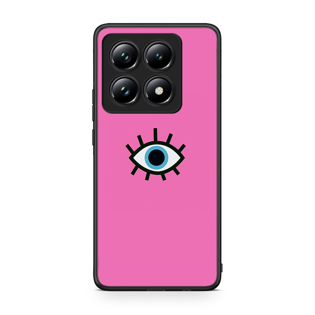 Xiaomi 14T Pro Blue Eye Pink θήκη από τη Smartfits με σχέδιο στο πίσω μέρος και μαύρο περίβλημα | Smartphone case with colorful back and black bezels by Smartfits