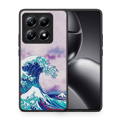 Θήκη Xiaomi 14T Pro Blue Waves από τη Smartfits με σχέδιο στο πίσω μέρος και μαύρο περίβλημα | Xiaomi 14T Pro Blue Waves case with colorful back and black bezels