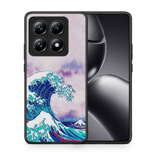 Θήκη Xiaomi 14T Pro Blue Waves από τη Smartfits με σχέδιο στο πίσω μέρος και μαύρο περίβλημα | Xiaomi 14T Pro Blue Waves case with colorful back and black bezels