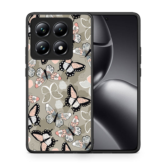 Θήκη Xiaomi 14T Pro Butterflies Boho από τη Smartfits με σχέδιο στο πίσω μέρος και μαύρο περίβλημα | Xiaomi 14T Pro Butterflies Boho case with colorful back and black bezels