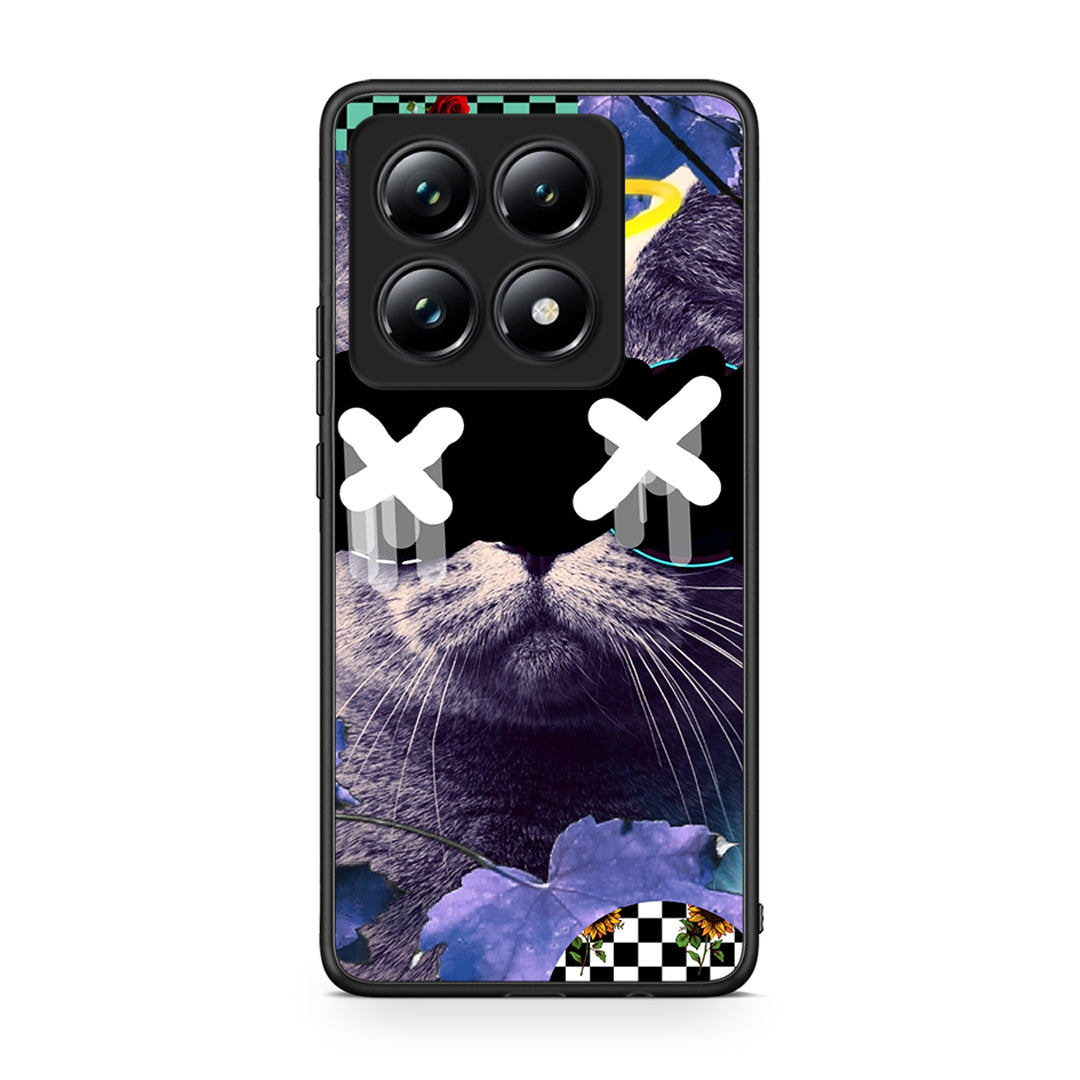 Xiaomi 14T Pro Cat Collage θήκη από τη Smartfits με σχέδιο στο πίσω μέρος και μαύρο περίβλημα | Smartphone case with colorful back and black bezels by Smartfits