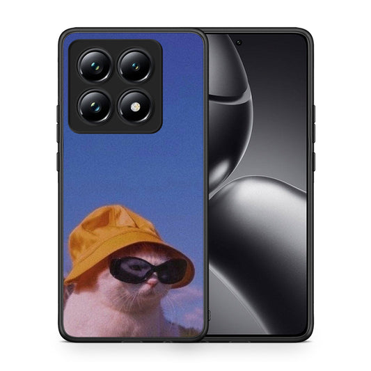 Θήκη Xiaomi 14T Pro Cat Diva από τη Smartfits με σχέδιο στο πίσω μέρος και μαύρο περίβλημα | Xiaomi 14T Pro Cat Diva case with colorful back and black bezels