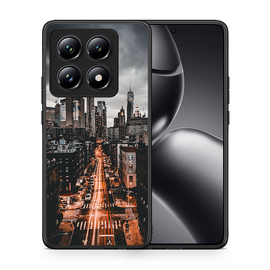 Θήκη Xiaomi 14T Pro City Lights από τη Smartfits με σχέδιο στο πίσω μέρος και μαύρο περίβλημα | Xiaomi 14T Pro City Lights case with colorful back and black bezels