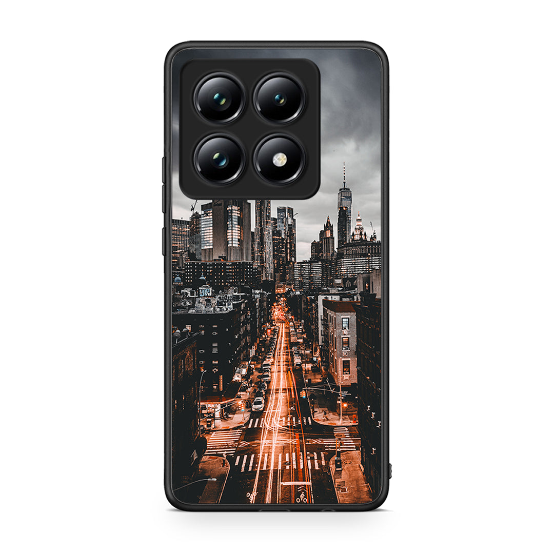 Xiaomi 14T Pro City Lights θήκη από τη Smartfits με σχέδιο στο πίσω μέρος και μαύρο περίβλημα | Smartphone case with colorful back and black bezels by Smartfits