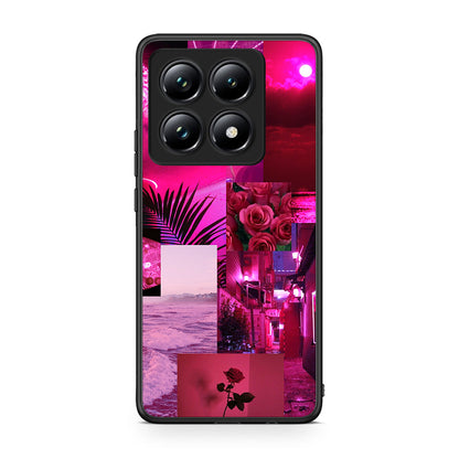 Xiaomi 14T Pro Collage Red Roses Θήκη Αγίου Βαλεντίνου από τη Smartfits με σχέδιο στο πίσω μέρος και μαύρο περίβλημα | Smartphone case with colorful back and black bezels by Smartfits