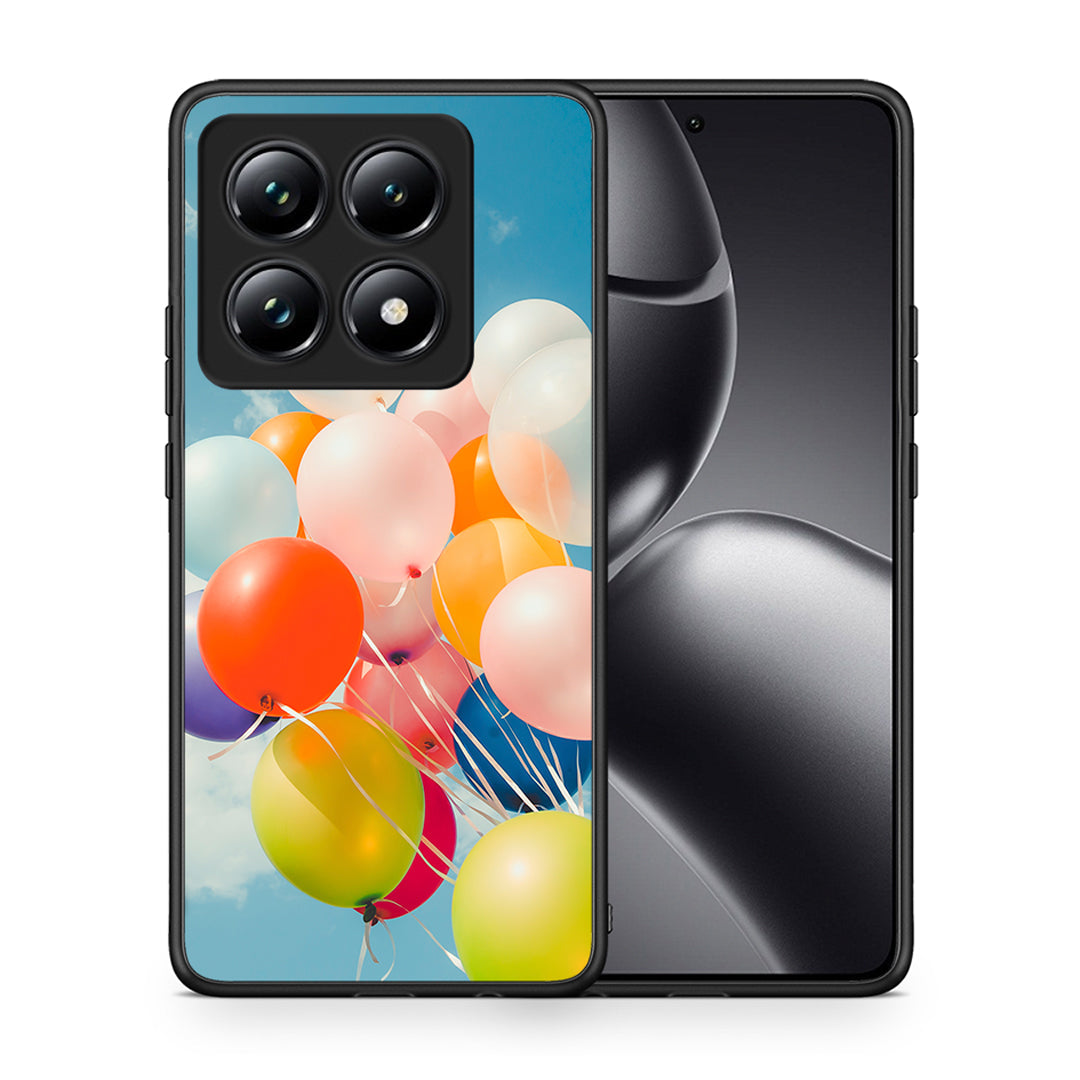Θήκη Xiaomi 14T Pro Colorful Balloons από τη Smartfits με σχέδιο στο πίσω μέρος και μαύρο περίβλημα | Xiaomi 14T Pro Colorful Balloons case with colorful back and black bezels