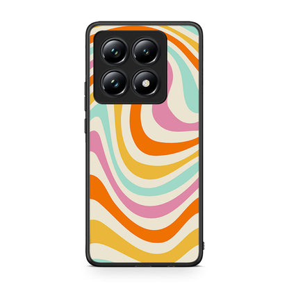 Xiaomi 14T Pro Colourful Waves θήκη από τη Smartfits με σχέδιο στο πίσω μέρος και μαύρο περίβλημα | Smartphone case with colorful back and black bezels by Smartfits