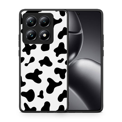 Θήκη Xiaomi 14T Pro Cow Print από τη Smartfits με σχέδιο στο πίσω μέρος και μαύρο περίβλημα | Xiaomi 14T Pro Cow Print case with colorful back and black bezels