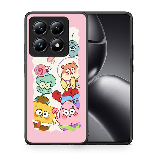 Θήκη Xiaomi 14T Pro Cute Companion από τη Smartfits με σχέδιο στο πίσω μέρος και μαύρο περίβλημα | Xiaomi 14T Pro Cute Companion case with colorful back and black bezels