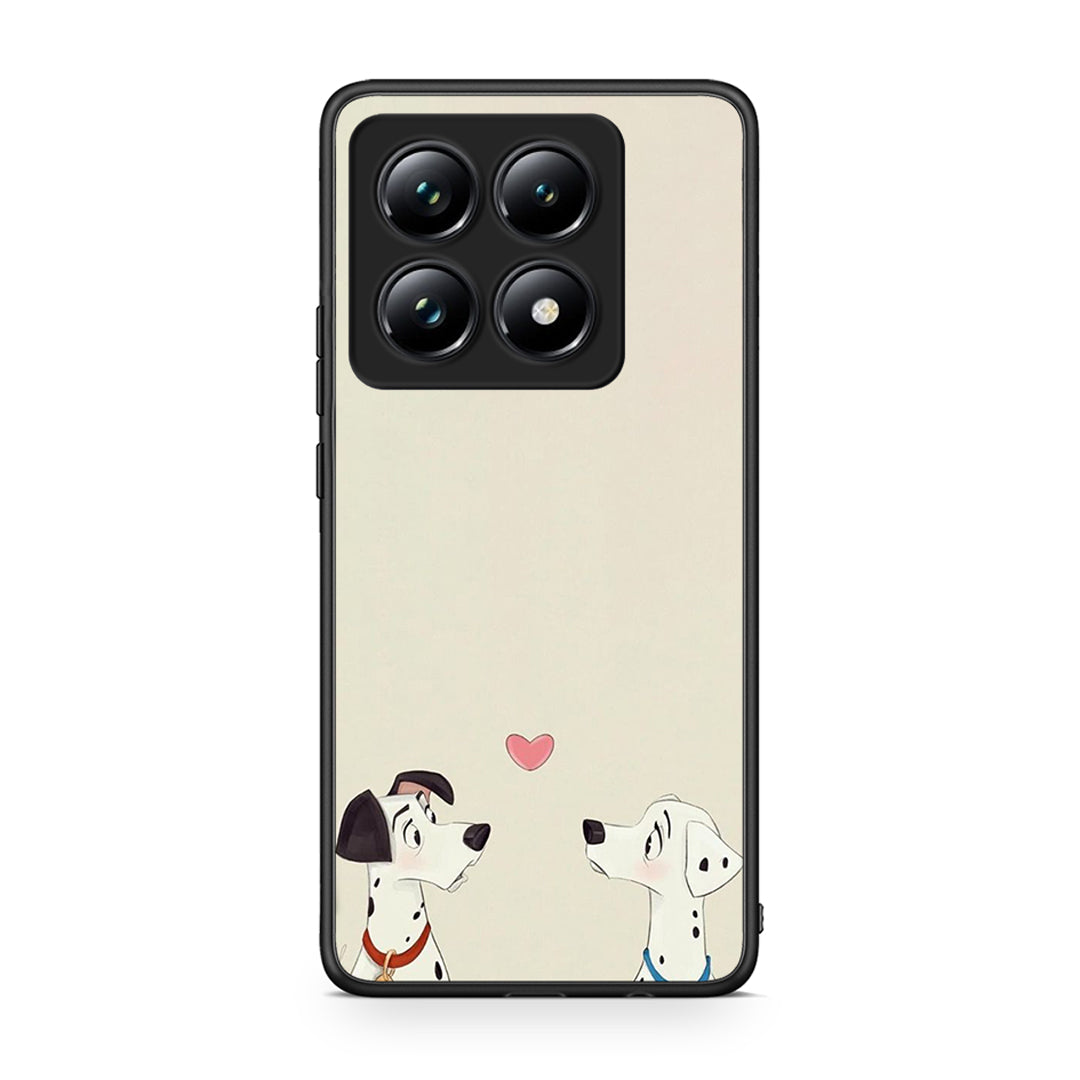 Xiaomi 14T Pro Dalmatians Love θήκη από τη Smartfits με σχέδιο στο πίσω μέρος και μαύρο περίβλημα | Smartphone case with colorful back and black bezels by Smartfits