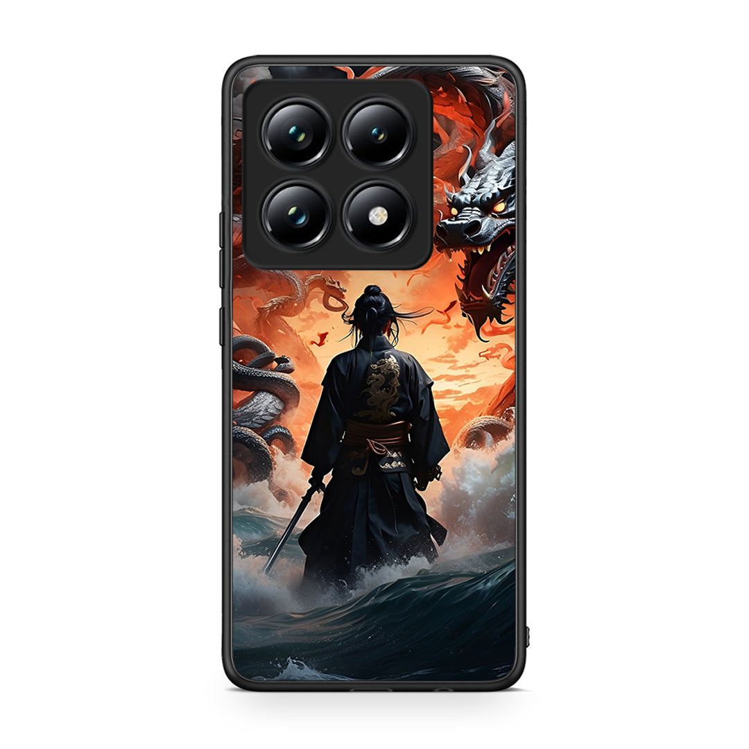 Xiaomi 14T Pro Dragons Fight θήκη από τη Smartfits με σχέδιο στο πίσω μέρος και μαύρο περίβλημα | Smartphone case with colorful back and black bezels by Smartfits