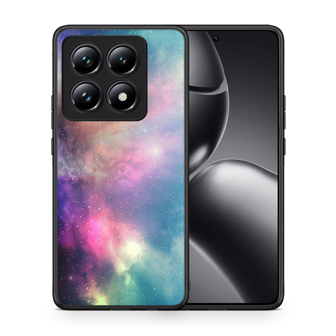 Θήκη Xiaomi 14T Pro Rainbow Galaxy από τη Smartfits με σχέδιο στο πίσω μέρος και μαύρο περίβλημα | Xiaomi 14T Pro Rainbow Galaxy case with colorful back and black bezels