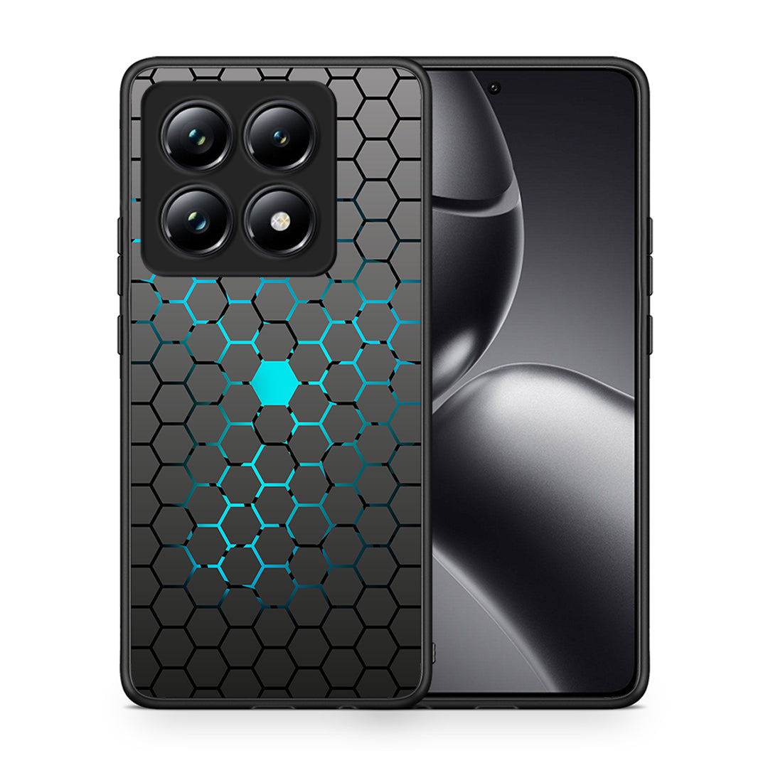 Θήκη Xiaomi 14T Pro Hexagonal Geometric από τη Smartfits με σχέδιο στο πίσω μέρος και μαύρο περίβλημα | Xiaomi 14T Pro Hexagonal Geometric case with colorful back and black bezels