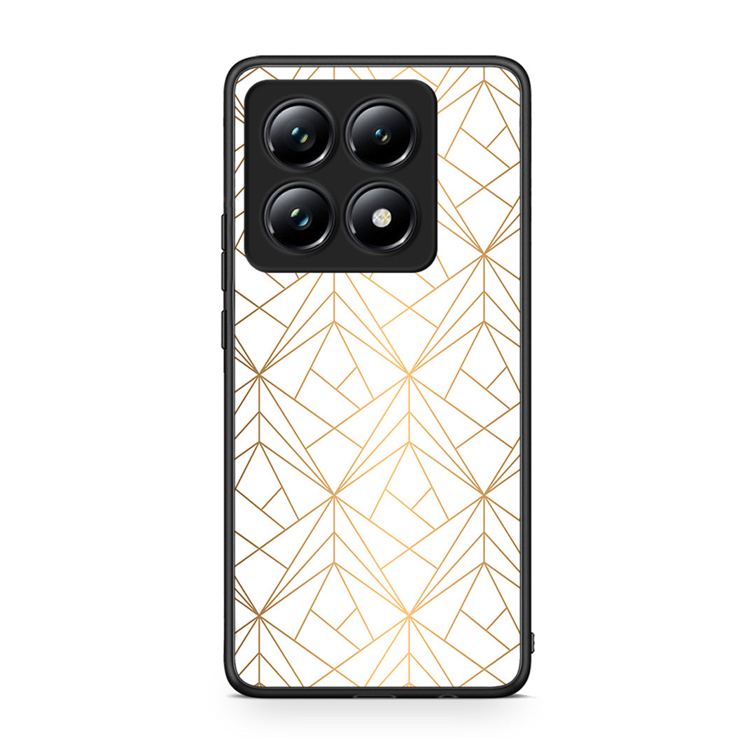 111 - Xiaomi 14T Pro Luxury White Geometric case, cover, bumper