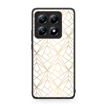 111 - Xiaomi 14T Pro Luxury White Geometric case, cover, bumper