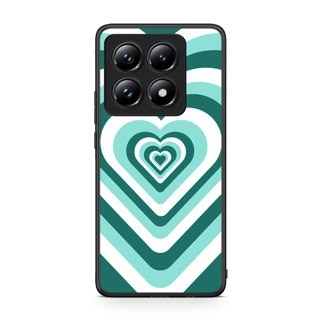 Xiaomi 14T Pro Green Hearts θήκη από τη Smartfits με σχέδιο στο πίσω μέρος και μαύρο περίβλημα | Smartphone case with colorful back and black bezels by Smartfits