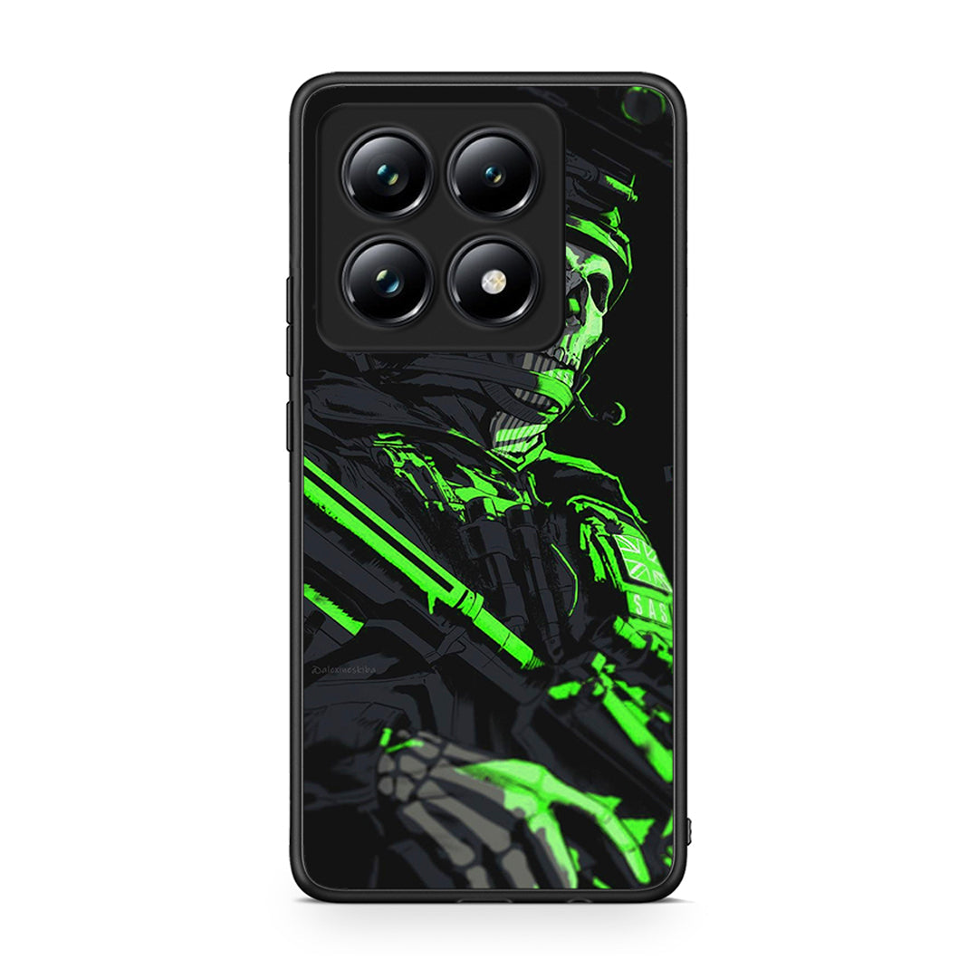 Xiaomi 14T Pro Green Soldier Θήκη Αγίου Βαλεντίνου από τη Smartfits με σχέδιο στο πίσω μέρος και μαύρο περίβλημα | Smartphone case with colorful back and black bezels by Smartfits