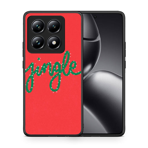 Θήκη Xiaomi 14T Pro Jingle Xmas από τη Smartfits με σχέδιο στο πίσω μέρος και μαύρο περίβλημα | Xiaomi 14T Pro Jingle Xmas case with colorful back and black bezels