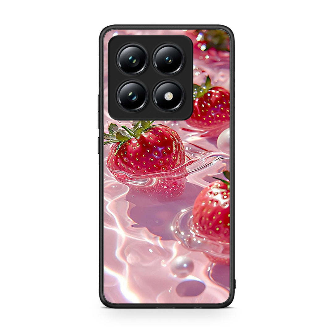 Xiaomi 14T Pro Juicy Strawberries θήκη από τη Smartfits με σχέδιο στο πίσω μέρος και μαύρο περίβλημα | Smartphone case with colorful back and black bezels by Smartfits
