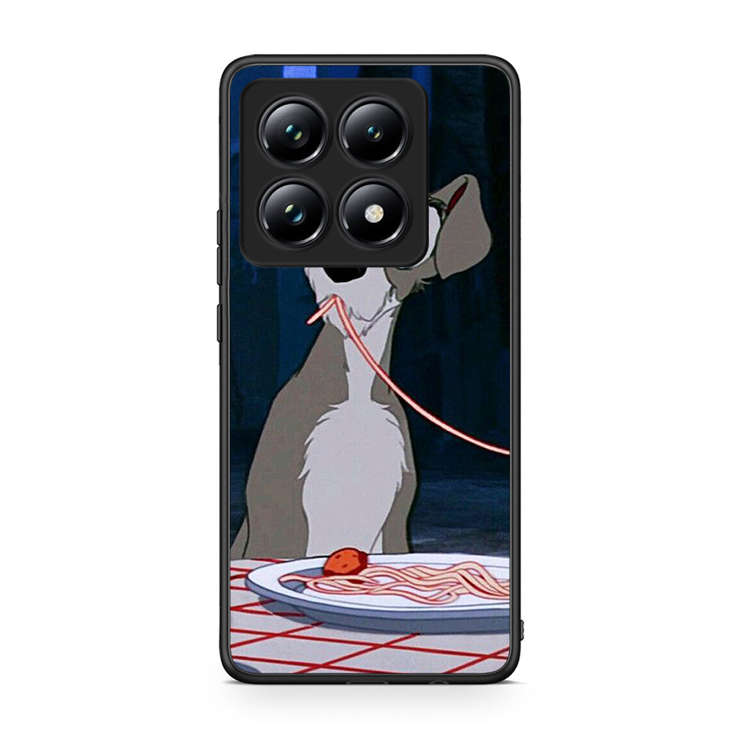 Xiaomi 14T Pro Lady And Tramp 1 Θήκη Αγίου Βαλεντίνου από τη Smartfits με σχέδιο στο πίσω μέρος και μαύρο περίβλημα | Smartphone case with colorful back and black bezels by Smartfits