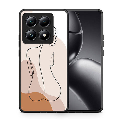 Θήκη Xiaomi 14T Pro LineArt Woman από τη Smartfits με σχέδιο στο πίσω μέρος και μαύρο περίβλημα | Xiaomi 14T Pro LineArt Woman case with colorful back and black bezels