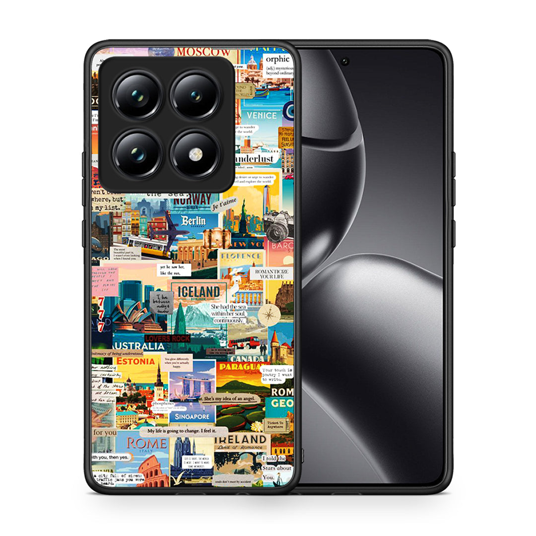 Θήκη Xiaomi 14T Pro Live To Travel από τη Smartfits με σχέδιο στο πίσω μέρος και μαύρο περίβλημα | Xiaomi 14T Pro Live To Travel case with colorful back and black bezels