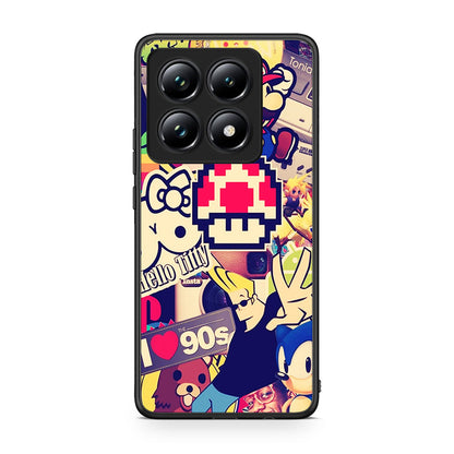 Xiaomi 14T Pro Love The 90s θήκη από τη Smartfits με σχέδιο στο πίσω μέρος και μαύρο περίβλημα | Smartphone case with colorful back and black bezels by Smartfits