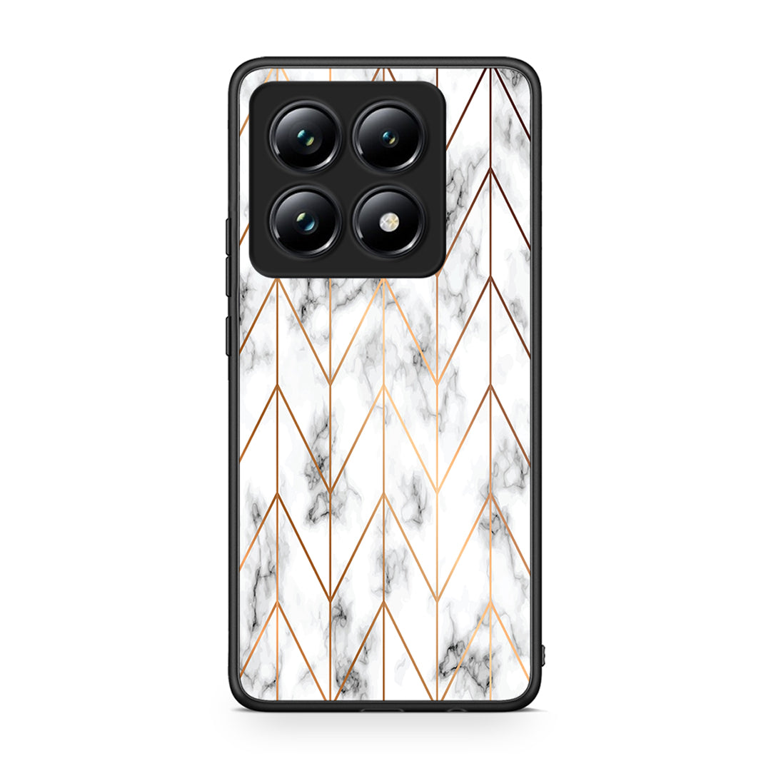 44 - Xiaomi 14T Pro Gold Geometric Marble case, cover, bumper