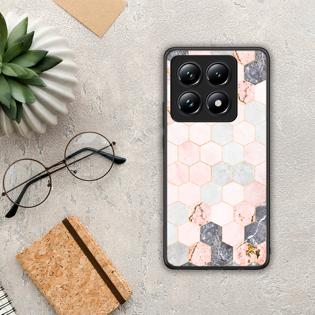 Marble Hexagon Pink - Xiaomi 14T Pro θήκη