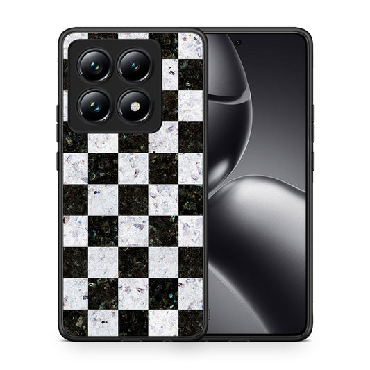 Θήκη Xiaomi 14T Pro Square Geometric Marble από τη Smartfits με σχέδιο στο πίσω μέρος και μαύρο περίβλημα | Xiaomi 14T Pro Square Geometric Marble case with colorful back and black bezels