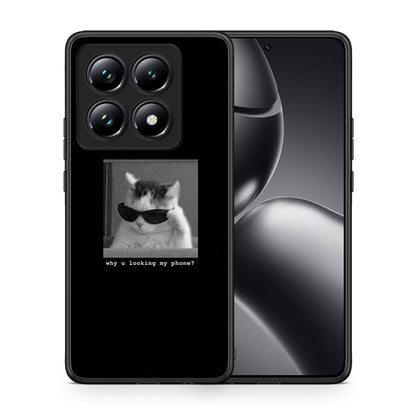 Θήκη Xiaomi 14T Pro Meme Cat από τη Smartfits με σχέδιο στο πίσω μέρος και μαύρο περίβλημα | Xiaomi 14T Pro Meme Cat case with colorful back and black bezels