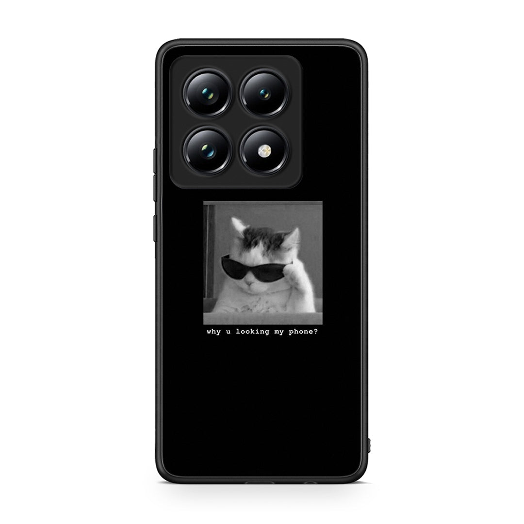 Xiaomi 14T Pro Meme Cat θήκη από τη Smartfits με σχέδιο στο πίσω μέρος και μαύρο περίβλημα | Smartphone case with colorful back and black bezels by Smartfits