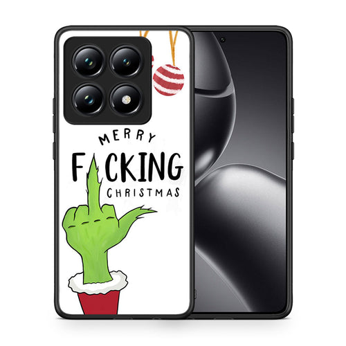 Θήκη Xiaomi 14T Pro Merry F Xmas από τη Smartfits με σχέδιο στο πίσω μέρος και μαύρο περίβλημα | Xiaomi 14T Pro Merry F Xmas case with colorful back and black bezels