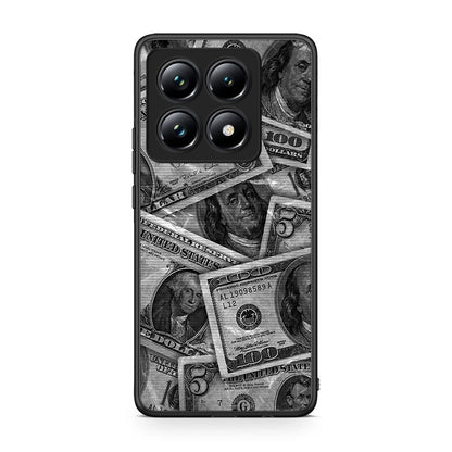 Xiaomi 14T Pro Money Dollars θήκη από τη Smartfits με σχέδιο στο πίσω μέρος και μαύρο περίβλημα | Smartphone case with colorful back and black bezels by Smartfits