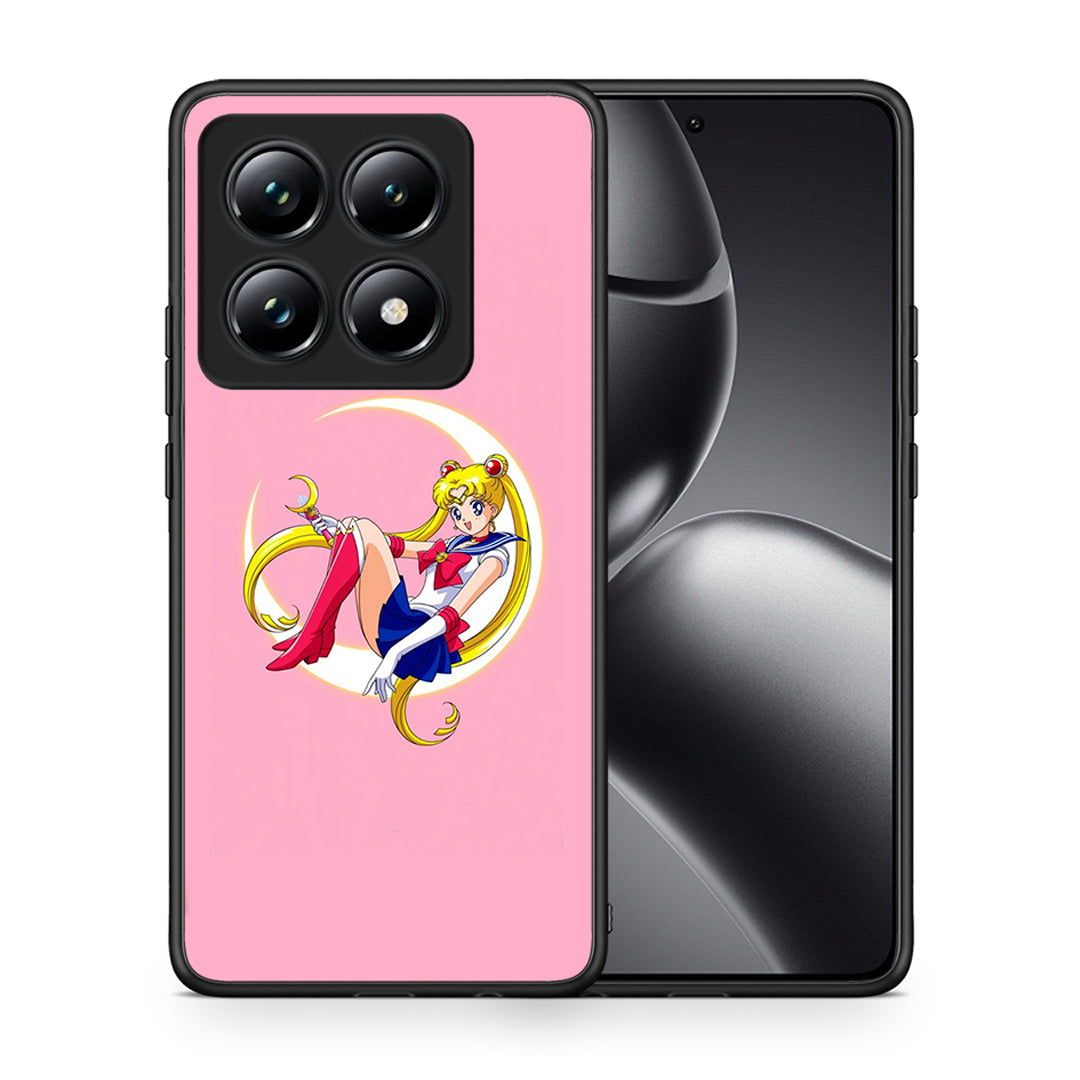 Θήκη Xiaomi 14T Pro Moon Girl από τη Smartfits με σχέδιο στο πίσω μέρος και μαύρο περίβλημα | Xiaomi 14T Pro Moon Girl case with colorful back and black bezels